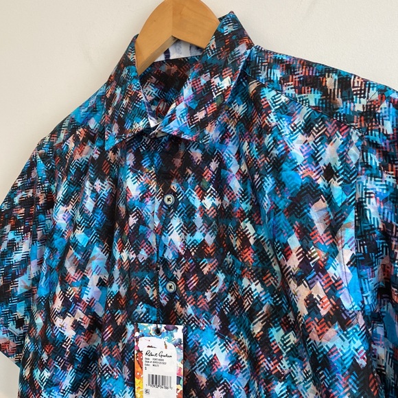 NEW Robert Graham Men’s Cotton Short Sleeve Shirt - Picture 3 of 9